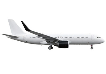 Obraz premium Commercial airliner in flight isolated on transparent background