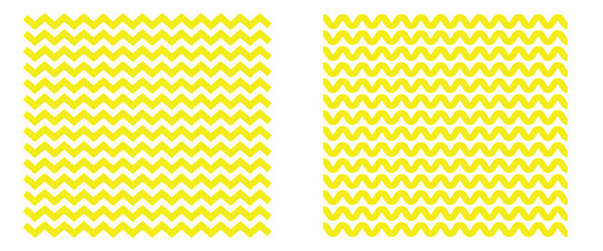 Abstract geometric zig zag seamless pattern on yellow color for textile design.