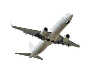 Commercial airliner in flight isolated on transparent background