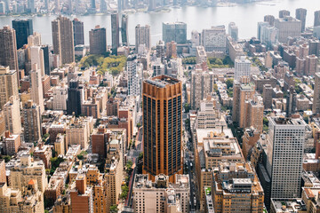 Fototapeta premium New york city skyline presenting dense urban architecture