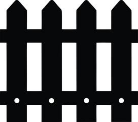 Fototapeta premium fence silhouette vector illustration on transparent background