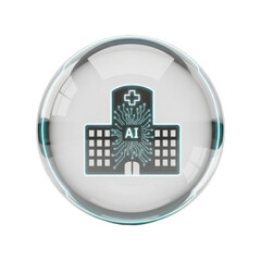 Ai hospital icon design element on transparent background