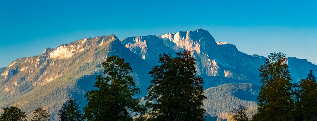 Alpine summer view at Schoenau, Berchtesgadener Land, Bavaria, Germany