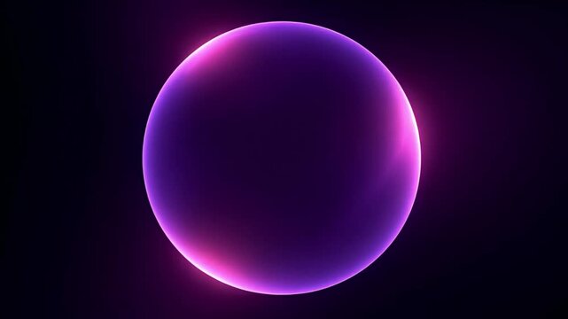 Abstract purple glowing orb spinning on black background digital animation loop transition