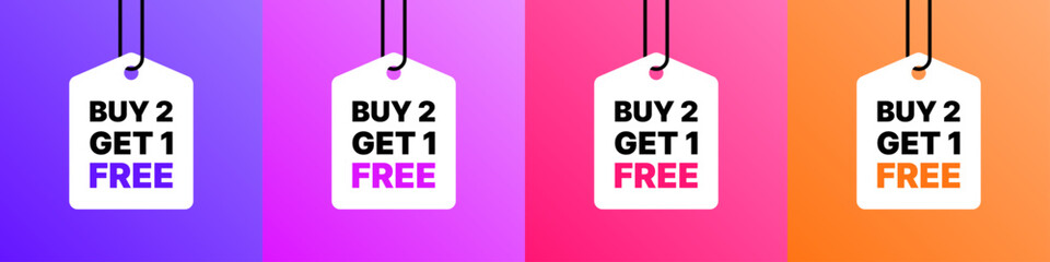 Buy 2 Get 1 Free Sale Tag With Modern Typography