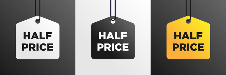 Half Price Sale Tag With Modern Flat Design