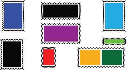 a various sets of vintage postal blank stamp vector illustration Pro Vector