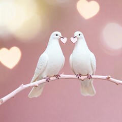 two doves with heart