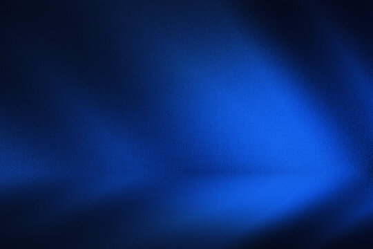 Black dark blue navy cobalt empty background.Mockup presentation showing product 3d. Wall floor room scene. Shiny bright material fabric. Metal metallic light glow neon. Minimal. Design.