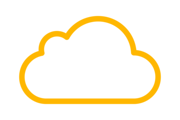 Yellow Cloud Icon for Cloudy Day and Overcast Weather Conditions isolated on transparent background overcast sky atmosphere outdoor grey