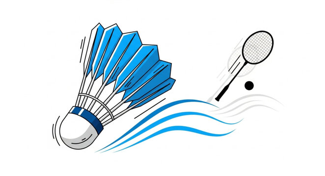 badminton racket and shuttlecock