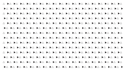 Repeating pattern of black and white triangles pointing right, geometric abstract background, minimalist design, motion concept
