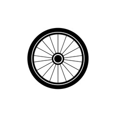Bicycle Wheel Icon &ndash; Spoked Cycle Tire Transport Symbol Illustration