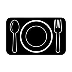 Restaurant Food Plate Icon &ndash; Dining Cutlery Meal Symbol Illustration