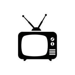 Retro Television Icon &ndash; Vintage TV Broadcast Media Symbol
