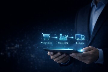 Digital Supply Chain Optimization on Modern Tablet Screen