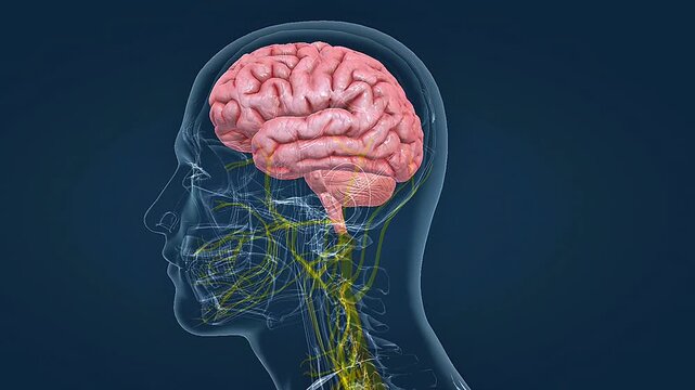 Human brain, the central nervous system organ, controlling thought, movement, and body functions.