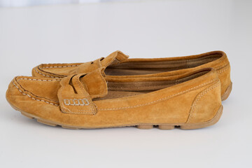 Suede shoe on a white background