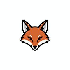 Obraz premium Vibrant orange fox head with sharp gaze and modern design