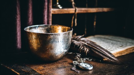 longevity. Vintage coffee cup with an infinite glowing spiral, symbolizing longevity and ritual. bar promotions, beverage menus, designed for food & beverage menus and cafe branding.
