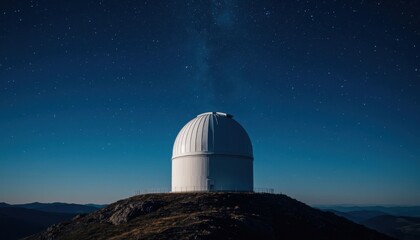 Mountain Observatory Under Stars