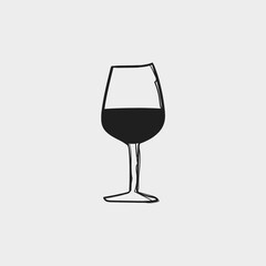 Hand Drawn Wine Glass Vector Illustration