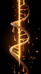 regenerative. Glowing DNA helix intertwined with golden strands, symbolizing regenerative medicine breakthroughs. STEM education sheets.
