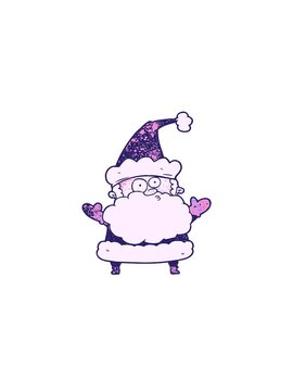 rise and float animation of cartoon confused santa claus shurgging shoulders