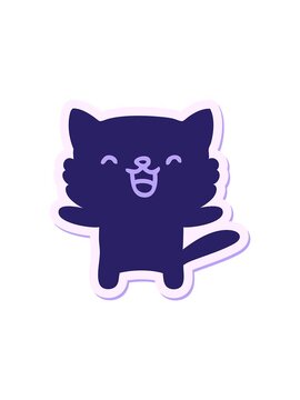 popping motion animation of little cat sticker