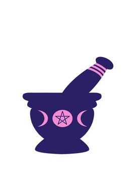 stretching up animation of ritual pestle and mortar