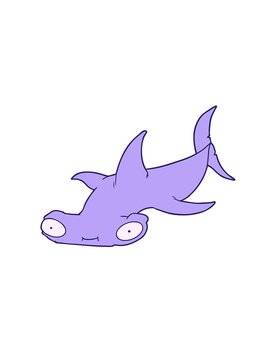 attention grabbing animation of cartoon hammerhead shark