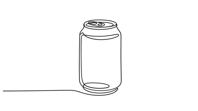 Simple line drawing of a single beverage can in minimalist style