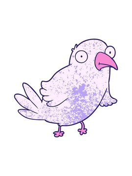 pixelize effect animation of cartoon of a neon color bird
