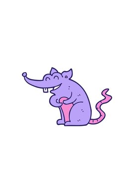 jumping motion animation of cartoon rat
