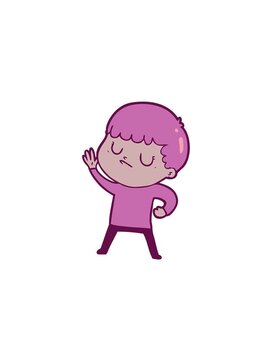 pressure popping animation of cartoon grumpy boy