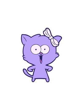 popping motion animation of a fun hand drawn cat