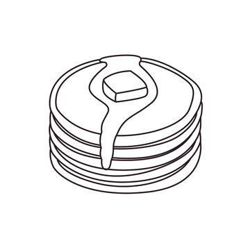 stack of pancakes melting butter maple syrup delicious food breakfast pancake emoji symbol sign icon vector illustration isolated flat