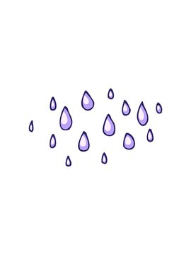 splitting motion animation of cartoon raindrops