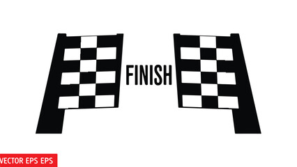Obraz premium Checkered Finish Line Flags with FINISH Text - Racing Victory Concept.