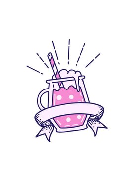 attention grabbing animation of scroll banner with tattoo style ginger beer