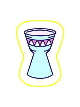 radioactive glowing animation of brazilian drum carnival instrument