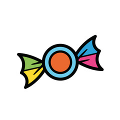 Obraz premium Colorful candy icon with bright wrapping and circular center 
