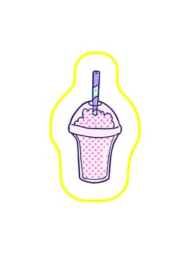 radioactive glowing animation of cartoon smoothie