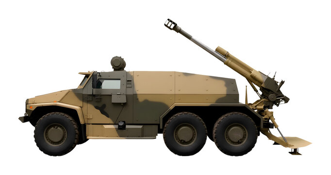 Light self-propelled artillery system based on the 6x6 light tactical vehicle Volk VPK-39273 with a 120mm gun 2B16 Nona-K mounted at the rear of the chassis