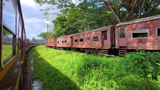 Train window view Sri Lanka