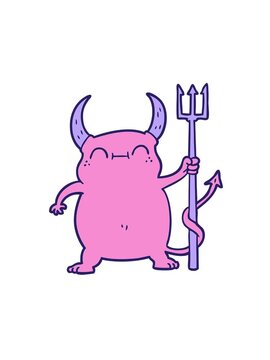 spinning motion animation of cartoon little devil design