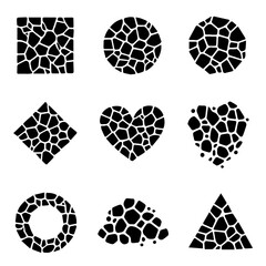 stained glass vector icon set on a white background Vector icon set