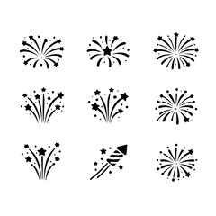 Fototapeta premium fireworks vector icon set on a white background Vector icon set