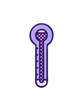 bob and pause animation of comic book style cartoon of a glass thermometer