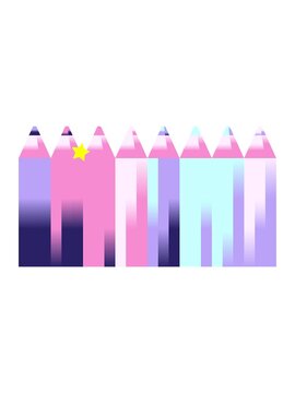 twinkling stars effect animation of color pencils graphic vector illustration icon